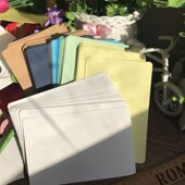 空白手绘贺卡 DIY空白明信片制作水彩卡片纸 粉色圆角明信片 包邮