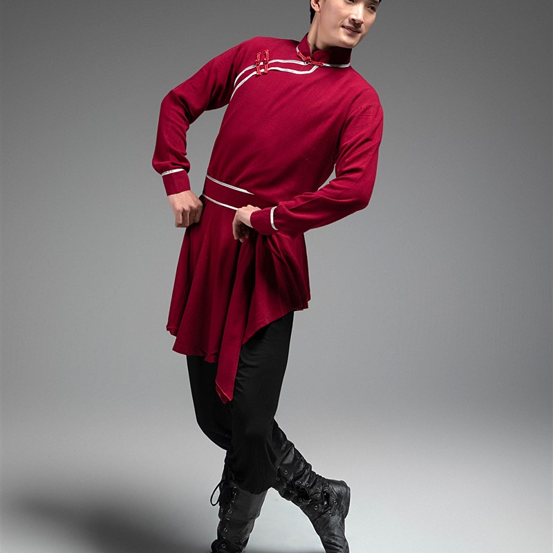 定制蒙古服装新男款演出服装群舞成人内蒙藏族舞蹈服少数民族舞蹈