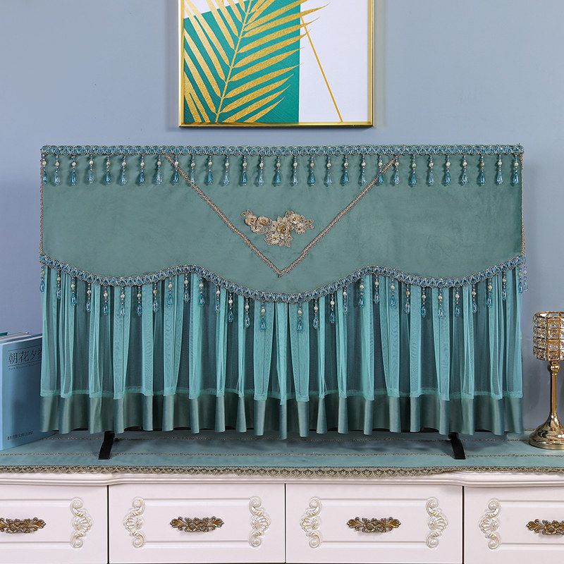 液晶电视机防尘罩2022年新款蕾丝55寸65寸挂式台式电视机套盖巾布