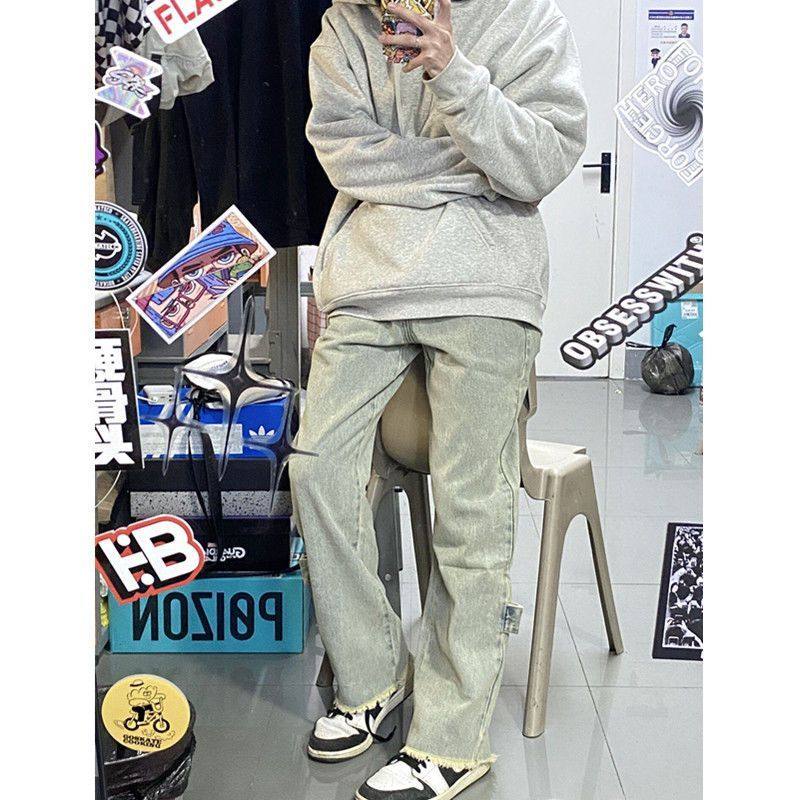 美式童装复古水洗黄泥染牛仔裤女春季设计感高腰直筒毛边阔腿裤子,童装/婴儿装/亲子装,儿童牛仔裤,淘宝优惠券,粉丝福利购,淘宝优惠卷