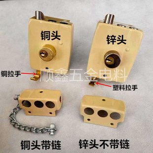 老式门锁老式外装门锁木门铁门防盗锁小棚门锁117通用型带钥匙