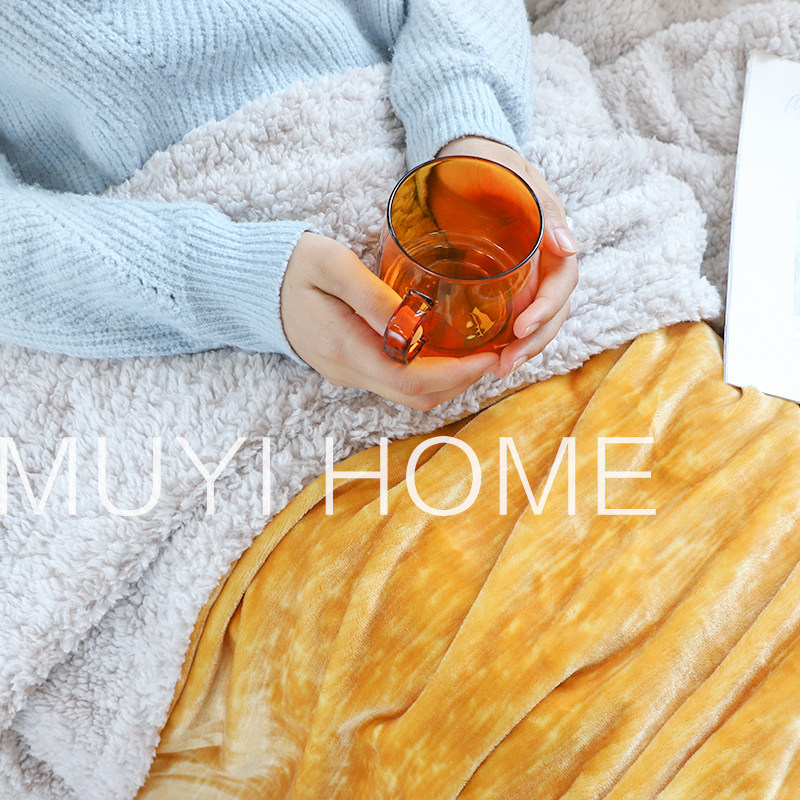 秋冬办公室午睡毯膝盖毯空调毯披肩盖毯法兰绒小毛毯加厚羊羔绒毯