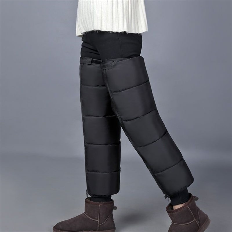 护膝女电动车挡风防水加绒加厚羽绒棉防寒保暖护腿裤儿童护膝冬季