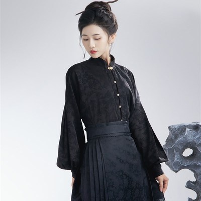 云涧山【玄落】改良汉服新中式衬衫马面裙上衣对襟衫国风衬衣秋冬