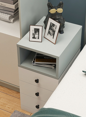 迷你床头柜轻奢超窄小卧室灰色可爱儿童小柜子夹缝定制25/30/35cm