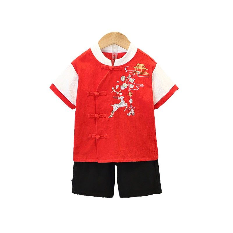汉服男童夏季短袖中国风唐装薄款复古装礼服儿童夏装套装两件套帅,童装/婴儿装/亲子装,汉服,淘宝优惠券,粉丝福利购,淘宝优惠卷