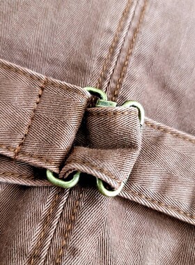 西里布全棉人字纹砖红色西服领马甲背心修身款美式咔叽复古非rrl