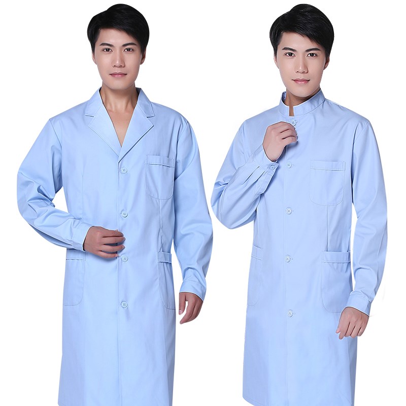 南丁格尔男蓝大褂长袖立领口腔牙科医生加厚秋冬实验女护工工作服