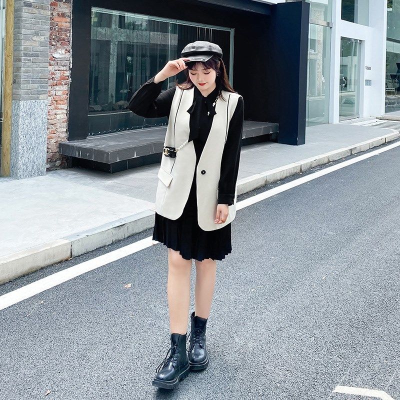 显瘦胖MM大码两件套秋季新款气质时尚小黑裙休闲宽松加肥加大马夹,女装/女士精品,大码套装,淘宝优惠券,粉丝福利购,淘宝优惠卷