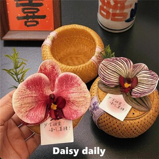 新中式喜糖盒蝴蝶兰高级感桌面摆件结婚客厅装饰布置婚礼伴手礼盒