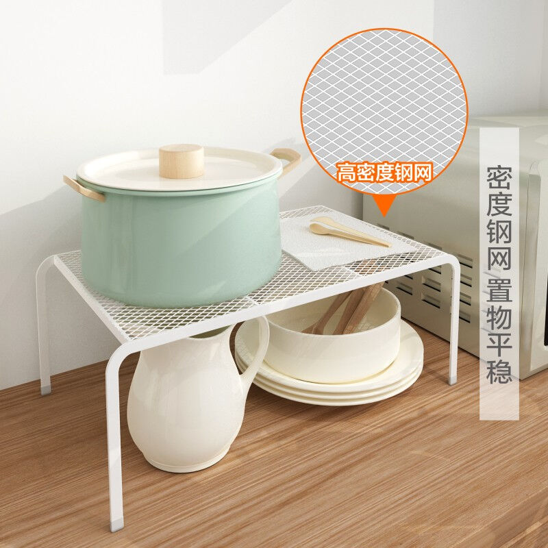 颐馨厨房台面桌面分层置物架厨房柜内部柜子隔层隔板电器锅具收纳