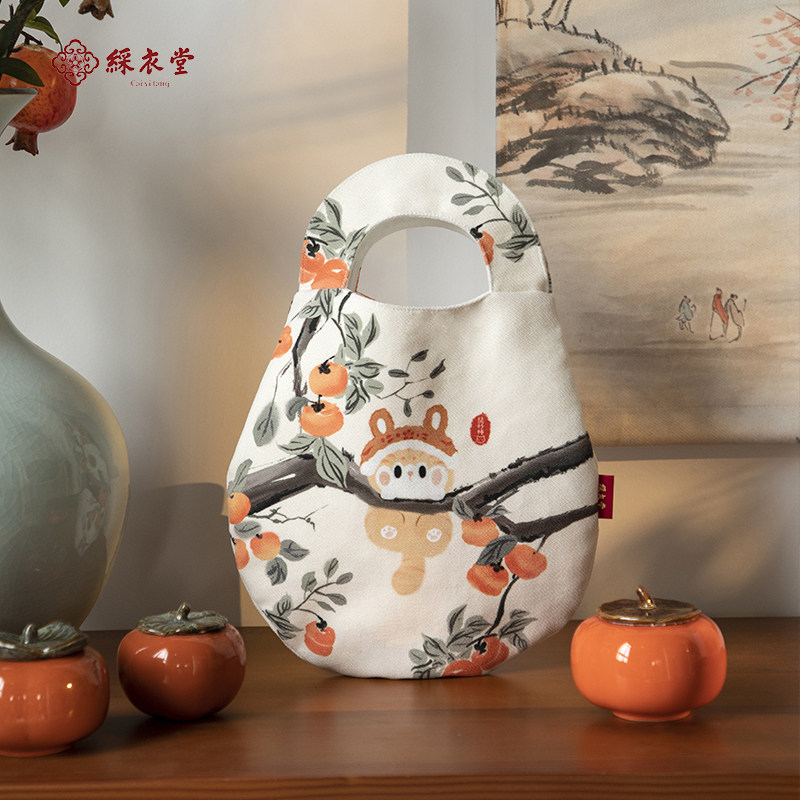 彩衣堂国风猫咪手提鸡蛋包手拎包大容量手腕包零钱包收纳包柿子AC,节庆用品/礼品,文化创意包/袋,淘宝优惠券,粉丝福利购,淘宝优惠卷