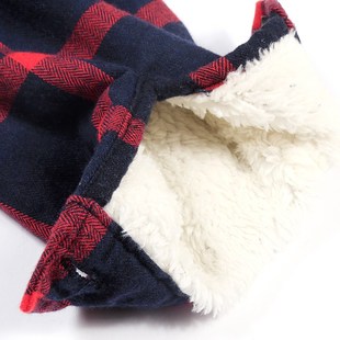 童装加绒衬衣冬装新款男童格子加绒衬衫纯棉 中大童磨毛加绒衬衫