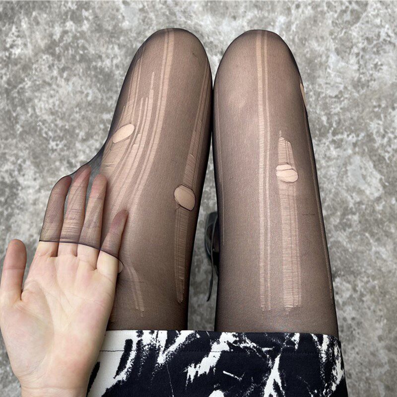 哥哥来撕啊 手撕一次性黑丝袜女性感有趣破洞超薄可撕扯连裤袜子