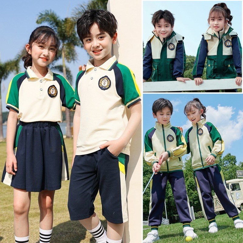 一年级小学生班服春秋套装绿色春校服/园服