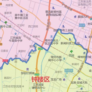 2021新款常州市地图贴图办公室挂图高清防水墙壁贴超大装饰画定制