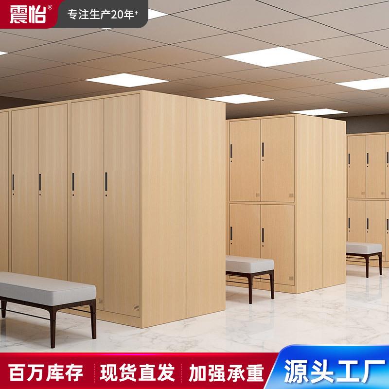 钢制木纹更衣柜员工宿舍铁皮柜储物柜浴室健身房存包柜子拆装带锁