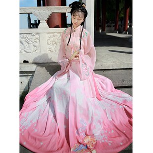 衔泥小筑西湖十景汉服女装闺门披吊带竖领对襟纱衫裙花港之观鱼