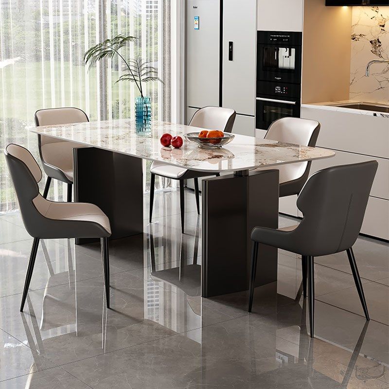 高端轻奢岩板餐桌椅组合现代简约家用小户型长方形加厚超晶石饭桌,住宅家具,岩板餐桌,淘宝优惠券,粉丝福利购,淘宝优惠卷