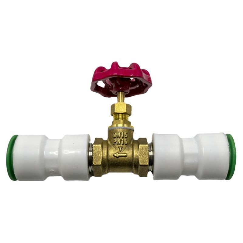 ppr快接截止阀PE黄铜加厚总阀门免热熔开关4分20快插6分25快速接