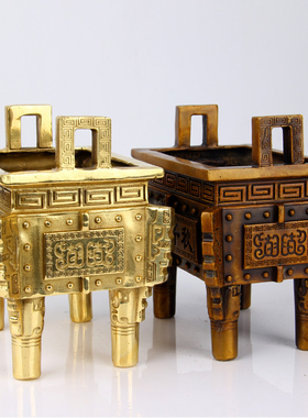 铜鼎盛千秋摆件办公室开业礼品铜鼎家用供奉