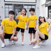洋气母子母女全家装 亲子装 2024新款 t恤一家三口四口夏装 纯棉短袖