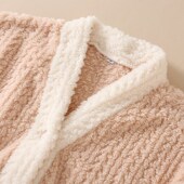 加绒加厚法兰绒浴袍睡衣家居服 冬款 珊瑚绒睡袍女秋冬季 睡裙长款