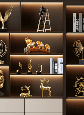 办公室摆件领导高档客厅家居软装饰品柜子书柜酒柜招财轻奢工艺品
