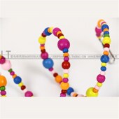 鹦鹉用品攀爬梯云梯秋千啃咬玩具鸟笼站架站杠 鸟玩具 木珠爬梯