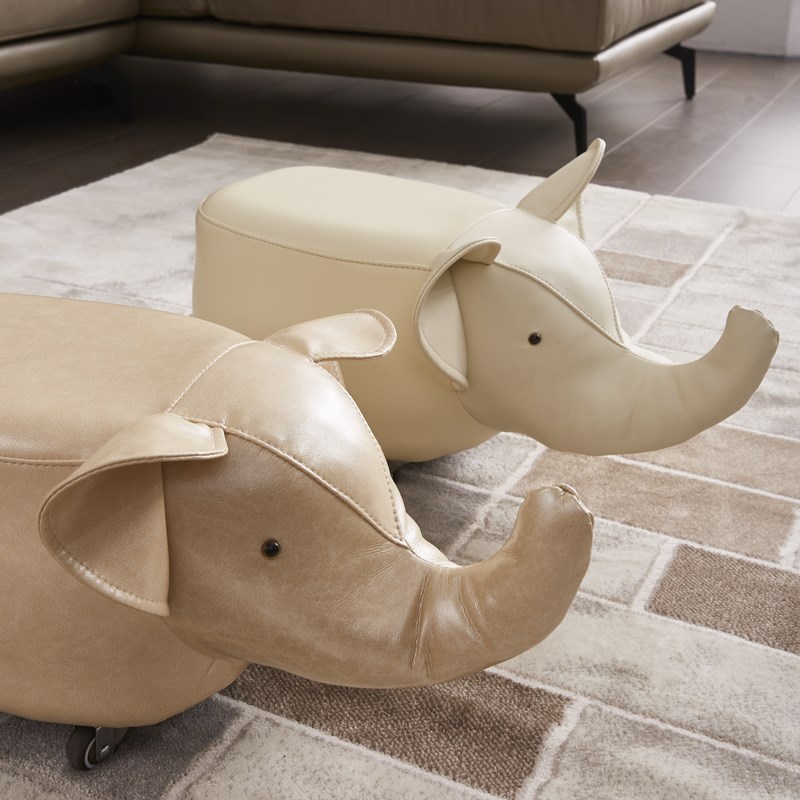 创意皮布实木坐凳客厅可爱换鞋凳家用大象矮凳穿鞋小凳子儿童板凳