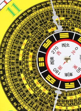 桃木罗盘八卦钟挂件太极罗盘挂钟静音钟罗经钟加大号钟表家居摆件