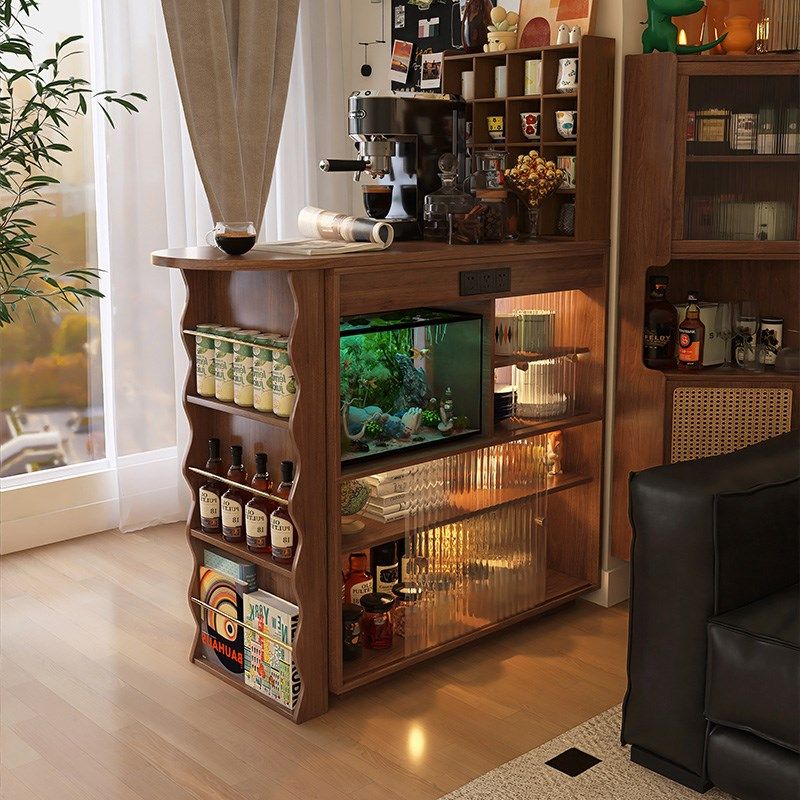 阳台吧台桌柜家用隔断柜伸缩客厅小桌子一体转角折叠书桌岛台酒柜