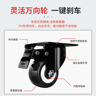 不锈钢花盆托盘带轮承重滚轮子底座移动万向轮滑轮花盘底托可托架