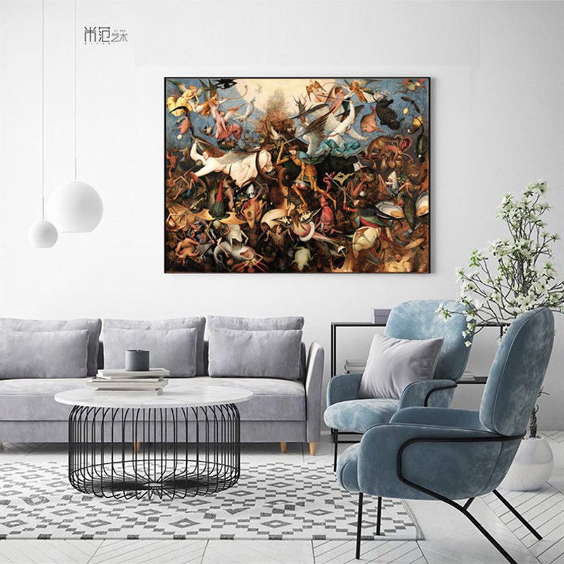 勃鲁盖尔油画 北欧古典人像装饰画 餐厅酒吧客厅酒店小众民宿挂画图片