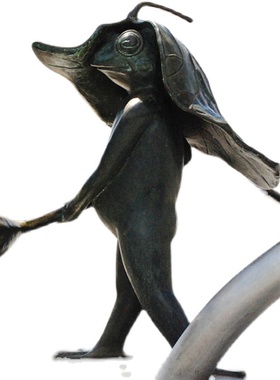 荷叶童子不锈钢抽象公园定制铸铜雕像广场廉政主题雕塑街头艺术