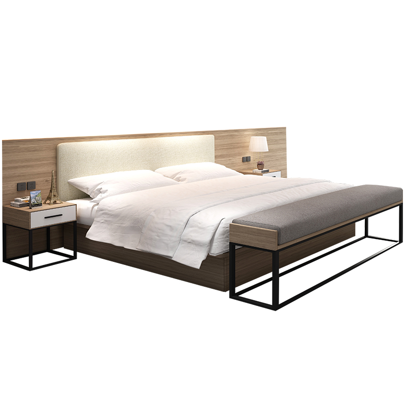 酒店家具床电竞宾馆家具标间全套定制客房公寓民宿单人双人床专用