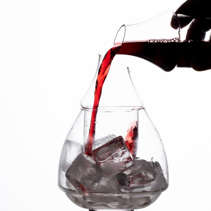 水晶玻璃冰酒器创意醒酒器分酒器餐厅红酒冰镇器小号醒酒冰酒套装