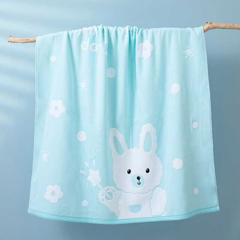 纯棉加厚一面纱布一面毛圈童被婴幼儿童宝宝吸水浴巾冰舒毯毛巾被