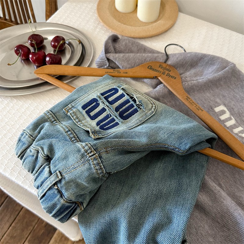 2024男童春装裤子新款牛仔裤宝宝裤子宽松小童直筒裤休闲儿童长裤