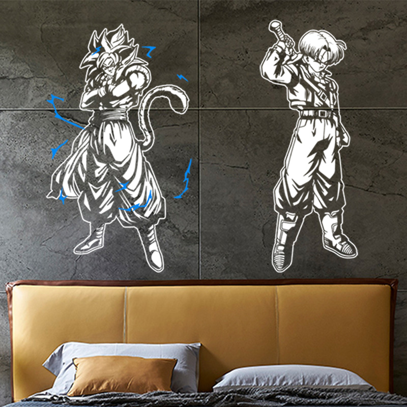 龙珠孙悟空赛亚人动漫个性墙贴画自粘室内装饰宿舍大学生壁纸贴纸