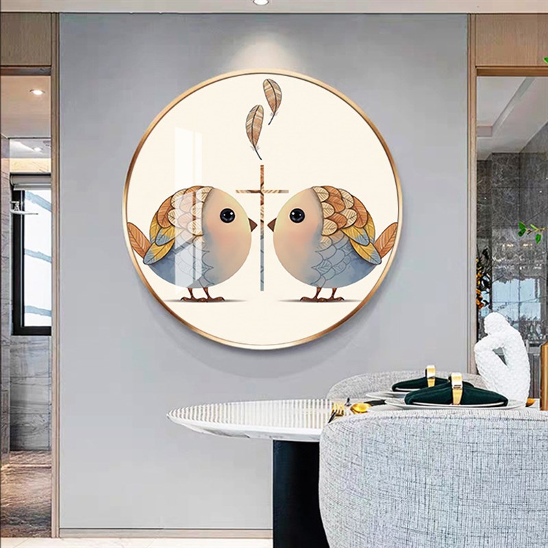 十字架装饰画客厅圆框画晶瓷画挂画金属框玄关卧室画框壁画