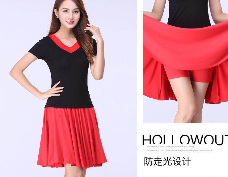 中长款白裙子薄款白色广场舞跳舞裙50cm水兵舞红裙牛奶丝半身裙短