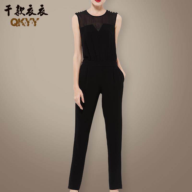 连衣裤女装雪纺套装新款连体裤夏季长2021春秋法式女士连身裤薄款