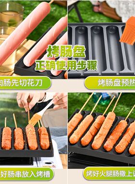 烤肠机商用网红摆摊淀粉肠卡式炉烤香肠火腿夜市路边摊脆皮肠烤盘