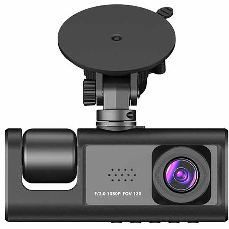 2023新款汽车3镜头行车记录仪高清夜视1080P车前车内车后三镜头