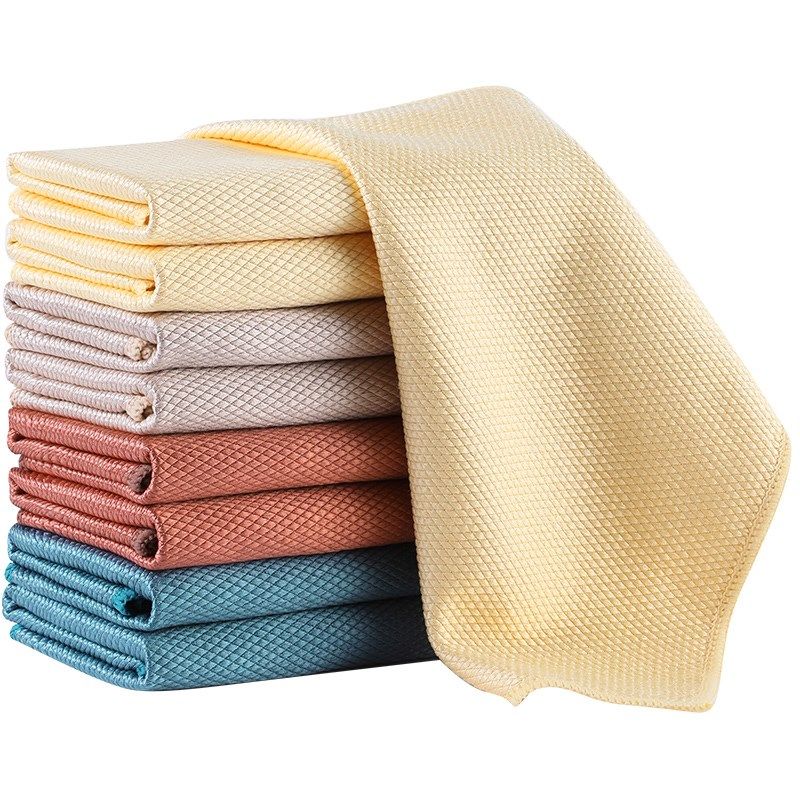 鱼鳞抹布家用擦玻璃专用清洁布厨房擦碗不沾油易清洗吸水保洁毛巾