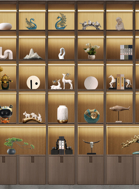 新中式门神摆件餐厅书架酒店民宿装饰品新房乔迁新居装修书柜摆放
