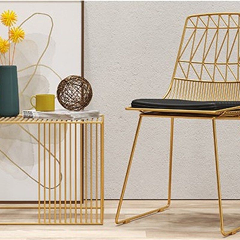 北欧餐椅简约餐桌椅户外网红咖啡厅休闲餐饮店甜品店铁艺椅子包邮