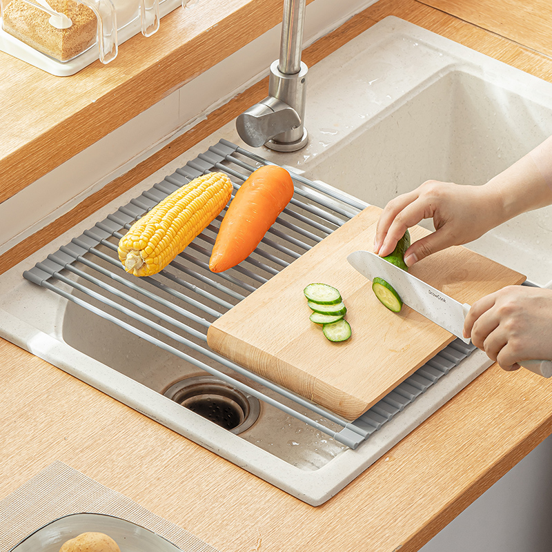 厨房水槽折叠沥水架碗盘架碗碟收纳架洗碗槽滴水滤水架水池置物架