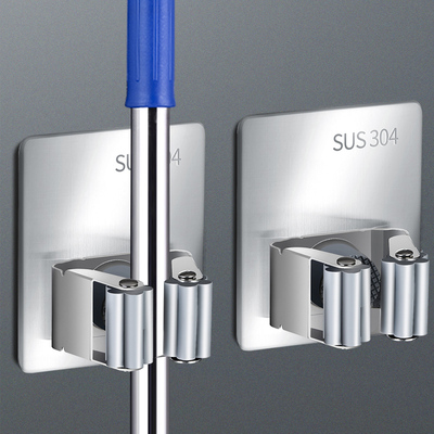 拖把夹子拖把架免打孔墙上挂钩收纳神器后强力粘胶壁挂置物布扫把